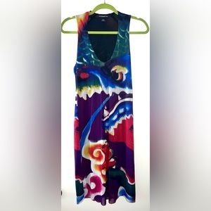 Vivienne Tam Red multi Dragon" Dress